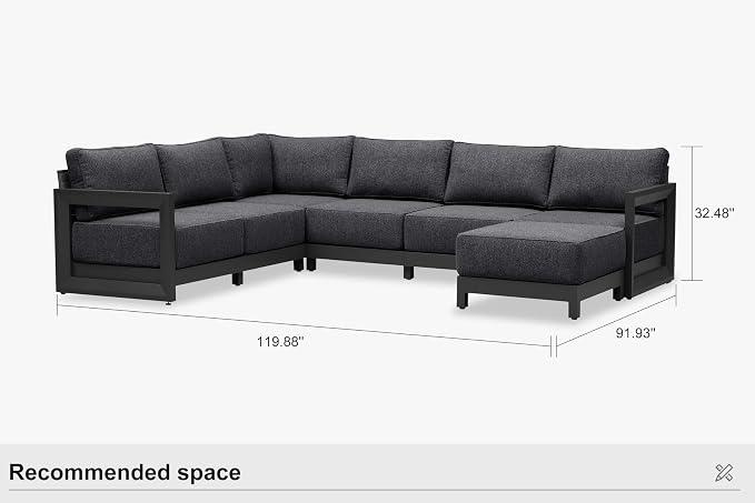 PURPLE LEAF Patio Furniture Set U-Shaped Outdoor Couch - Image 9