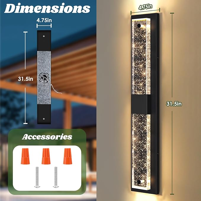 31.5in Large Size Outdoor Wall Light Fixtures - Image 6
