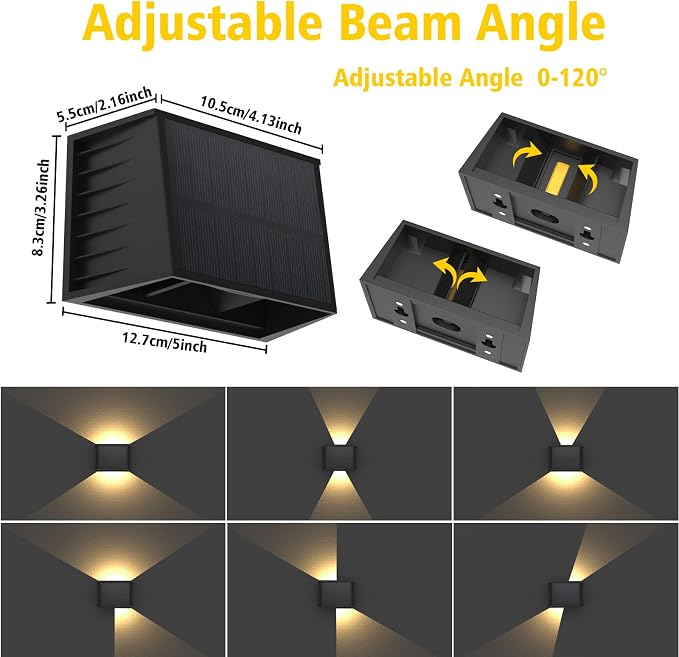 T-SUN Solar Fence Lights Outdoor 8 Pack - Image 4