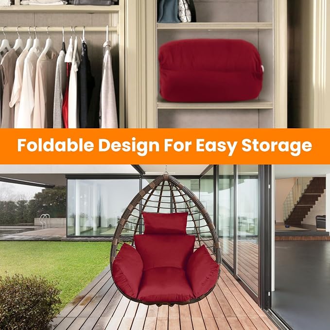Egg Chair Cushion Replacement, Soft Thicken Egg Outdoor Hanging Chair Cushion - Image 6