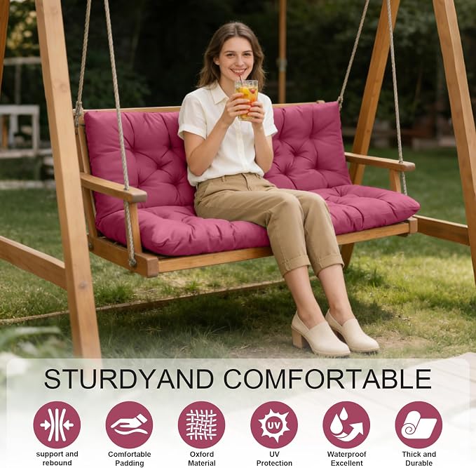 Outdoor Swing Cushions, 3 Seat Porch Swing Cushion Replacement - Image 3