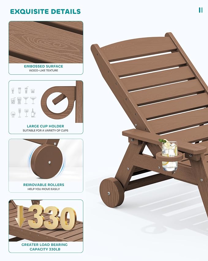 SERWALL Patio Chaise Lounge Chair - Image 4