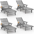 Patio Chaise Lounge Chair Set of 4, Oversized Lounge Chair Outdoor by THOEOE