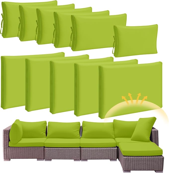 Patelai 11 Pcs Waterproof Patio Cushion Covers by Patelai