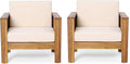 Christopher Knight Home Louver Club Chairs, Teak + Cream by ChristopherKnightHome