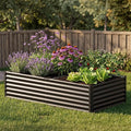 COMHOMA Galvanized Raised Garden Bed, Large Metal Planter Box by ComHoma