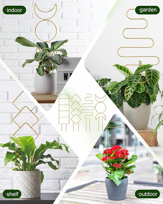 4 Pack Trellis for Climbing Plant Indoor, Small Metal Garden Trellis for Potted - Image 5