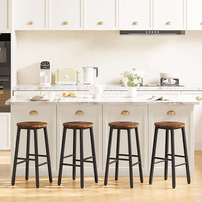 HOOBRO Bar Stools, Barstools Set of 4, Counter Height Barstools, 24.8" Bar - Image 4