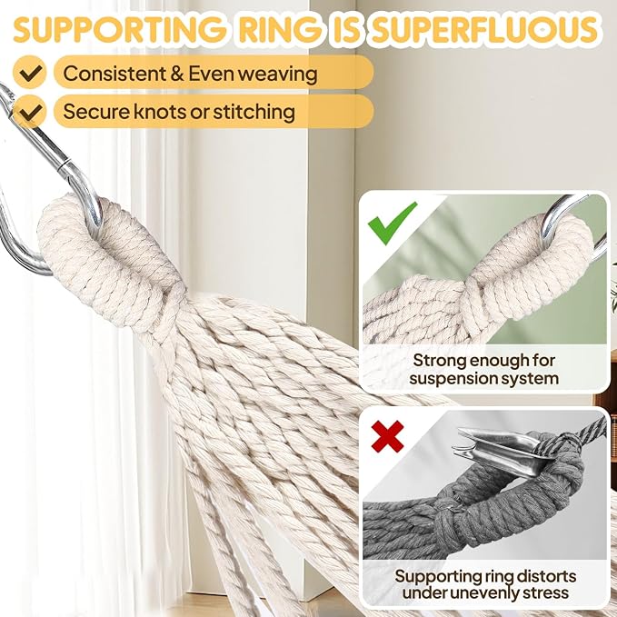 ANYOO Cotton Hammock Portable Camping Hammocks - Image 6