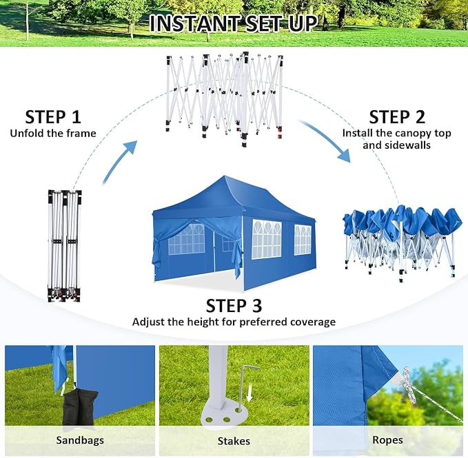 COBIZI 10x20 Pop Up Canopy Tent - Image 3