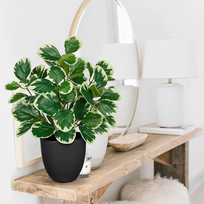 Sets of 2 Artificial Plants Indoor Home Decor, 14.5" Fake Potted Silk Plants - Image 5