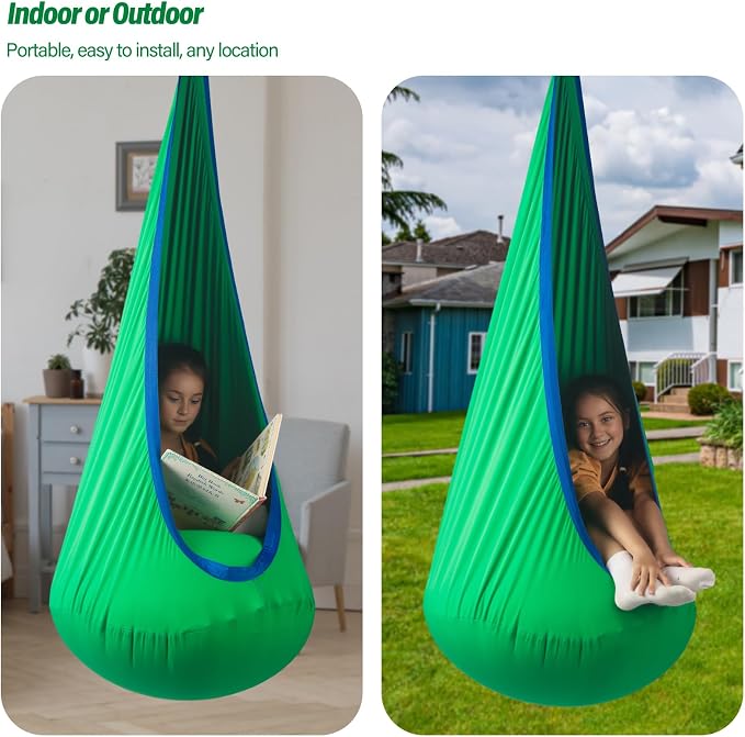 Kids Pod Swing Seat, Max 300 Lbs, Child Sensory Swing Chair Indoor & Outdoor - Image 7