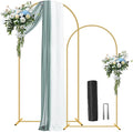 Metal Arch Backdrop Stand 7.2FT+6FT Wedding Arch Backdrop Stand Set of 2 Gold by Nisoger