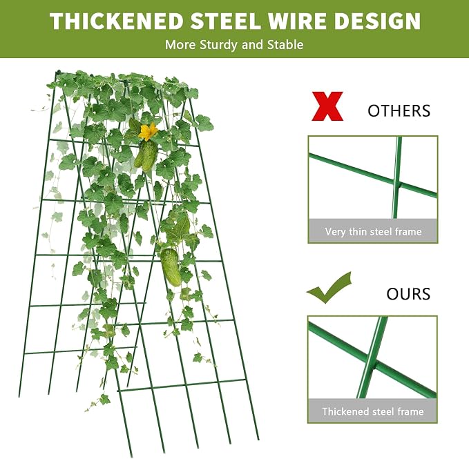 Cucumber Trellis 2 Pack, Foldable A-Frame Garden Trellis - Image 6
