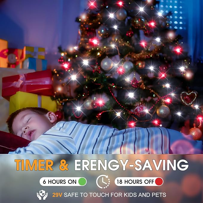 KNONEW 197FT 500 LED Christmas Lights Outdoor String Lights 8 Modes & Memory - Image 5