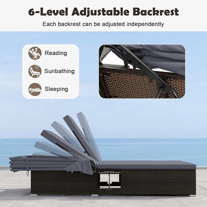 Tangkula Outdoor Rattan Daybed - Image 5