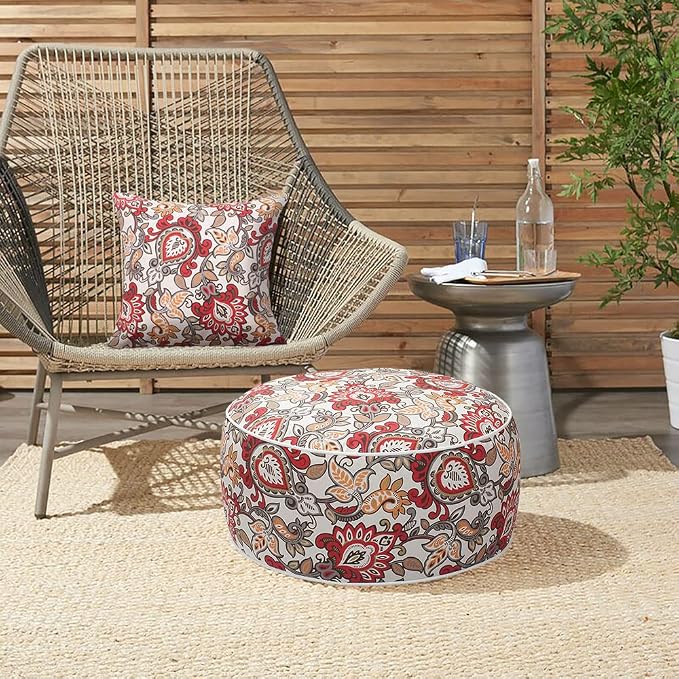 Magpie Fabrics Indoor/Outdoor Inflatable Stool Ottoman Pouf, Water Repellent - Image 8