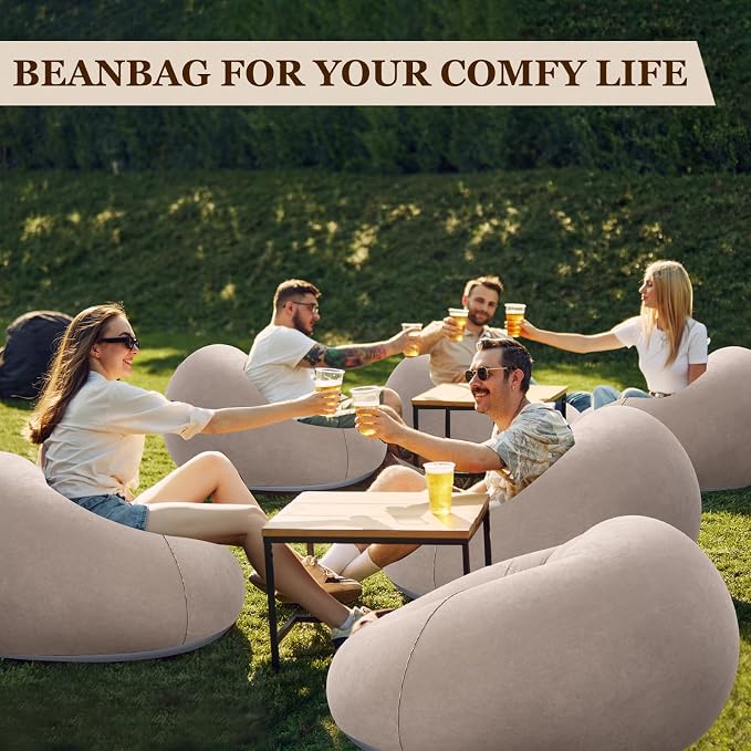 Realspring Inflatable Bean Bag Chairs Outdoor Blow up Camping Chairs Inflatable - Image 7