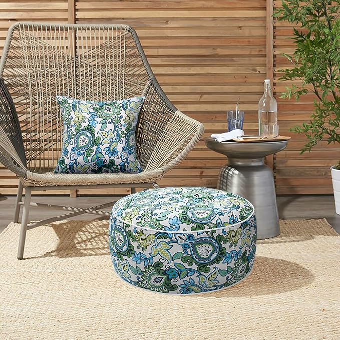 Magpie Fabrics Indoor/Outdoor Inflatable Stool Ottoman Pouf, Water Repellent - Image 8