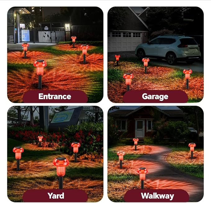 Easter Solar Pathway Lights Outdoor Decorative 4 Pack, Valentines Day Halloween - Image 6