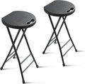 24-Inch Folding Stool with Handle, Folding Bar Stool with Non-Slip Feet by COOZMENT