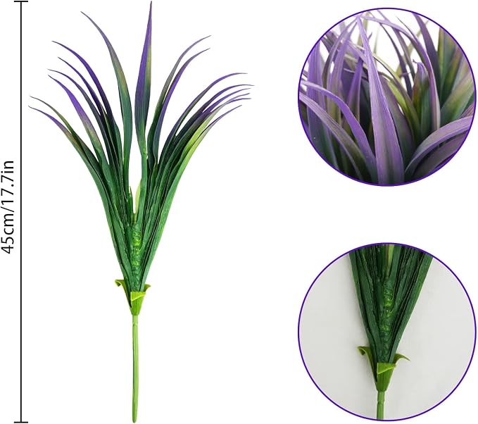 32Pcs Artificial Grass Fake Plants 17.3in Outdoor Plants UV Resistant Faux - Image 5