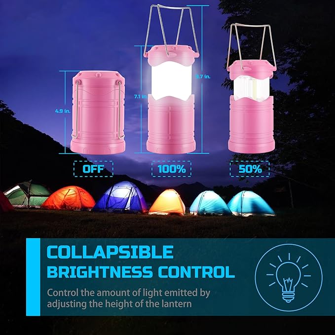 Lichamp LED Camping Lantern, 4 Pack Battery Powered Flashlight - Image 4