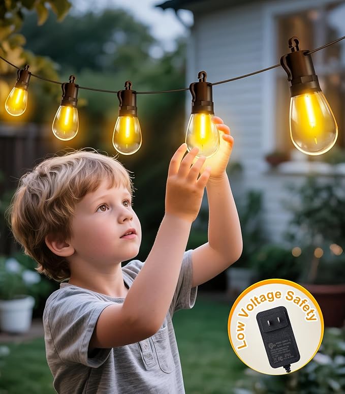 Outdoor String Lights Patio LED Light Outside - 60M IP65 Waterproof 58+2 S14 - Image 5