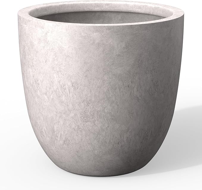 Kante 14 Inch Dia Round Concrete Planter, Indoor Outdoor Large Plant Pot by Kante