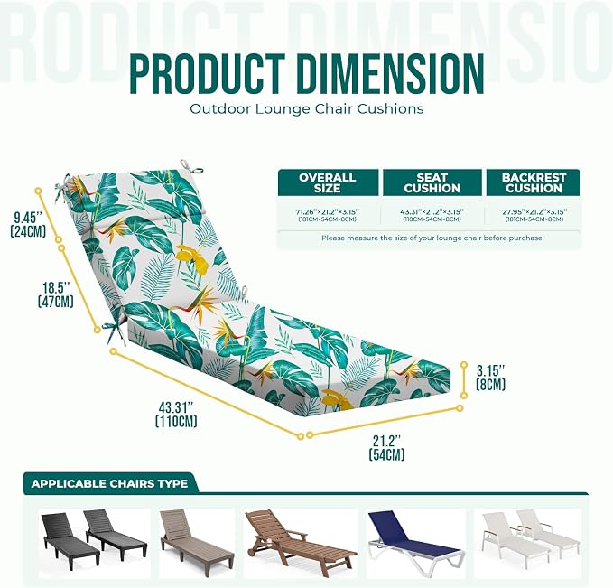 Waterproof Chaise Lounge Cushions - Image 2