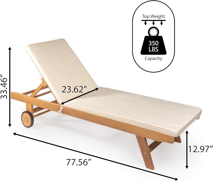 JONATHAN Y LNG1000A Mallorca 77.56"x23.62" Modern Classic Adjustable Acacia - Image 3