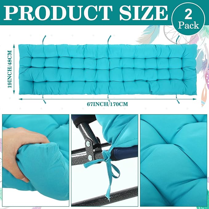 67 x 19 Inch Chaise Lounge Cushions Soft Lounge Chair Cushion Gravity Chair - Image 2