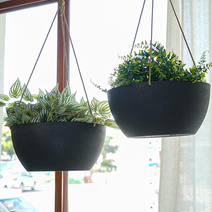 12 Inch 2 Pack Large Hanging Planters - Image 4