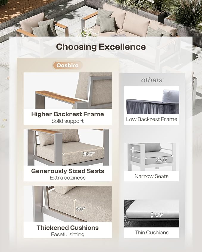Aluminum Outdoor Patio Furniture Set - Image 2
