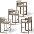 PURPLE LEAF Outdoor Bar Stools Set of 4 31 Inch Modern Aluminum Barstools by Unknown