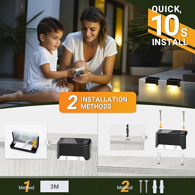 Solar Deck Lights Outdoor, Solar Step Lights Waterproof Led Lights - Image 5