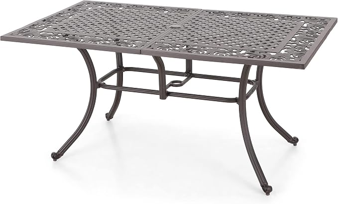 PHI VILLA 64" Outdoor Cast Aluminum Table by PHIVILLAThepioneerofcomfortablehouseholdsupplies