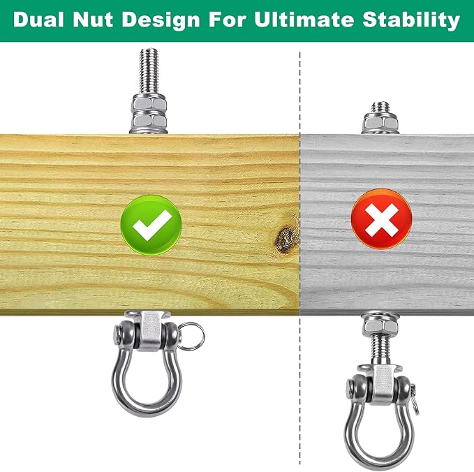 SELEWARE Heavy Duty Bearing Swing Hangers, 2 Pack Stainless Steel Swing Set - Image 3