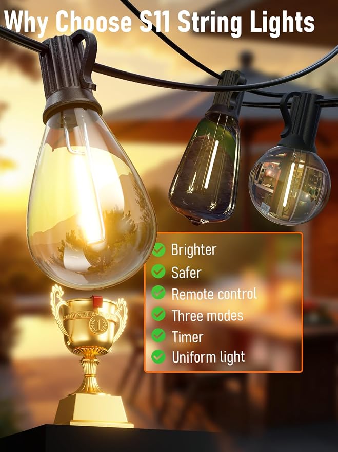 luckystyle 200FT LED Outdoor String Lights - Image 3