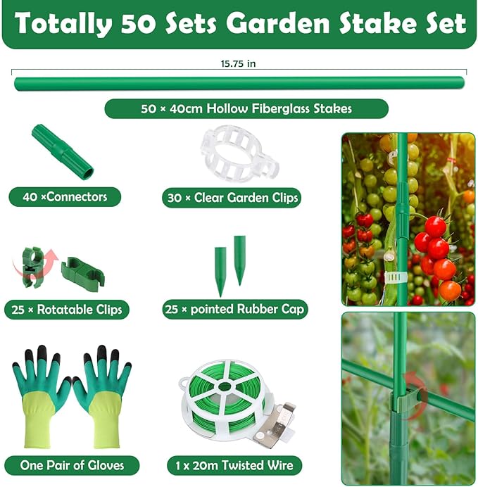Cludoo 232PCS Garden Stakes Set - Image 2