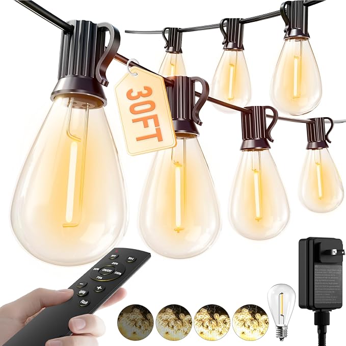 luckystyle 30FT LED Outdoor String Lights by luckystyle