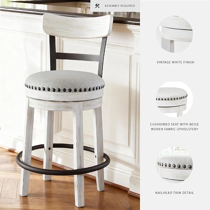 Signature Design by Ashley Valebeck | Modern Swivel 24.5" Counter Height - Image 4