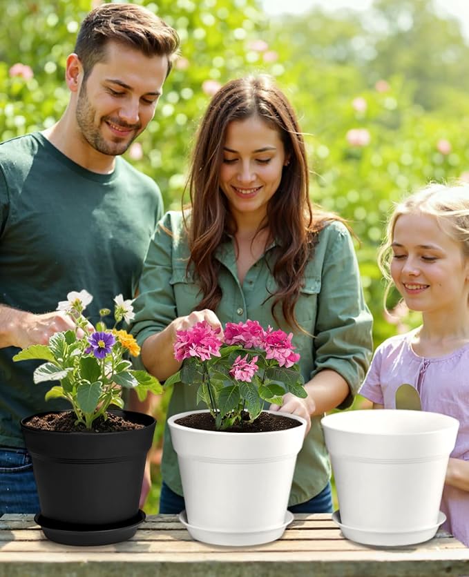 homenote Plant Pots, 7.5 Inch Flower Pots - Image 2