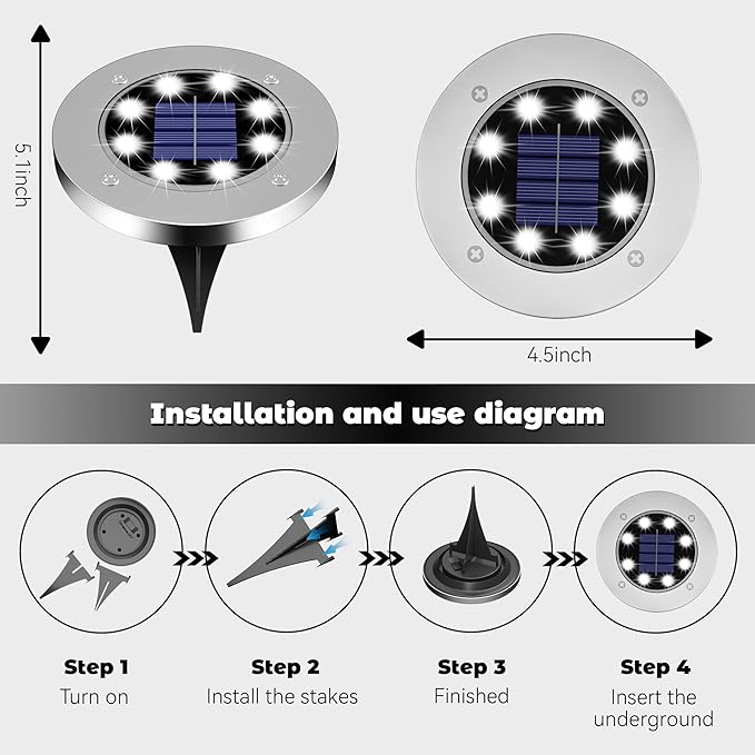 Solar Lights Outdoor 16 Pack, Solar Garden Outdoor Waterproof Pathway Lights - Image 2