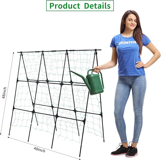 Garden Cucumber Trellis for Climbing Plants Outdoor, 50x48 inch A Frame - Image 5
