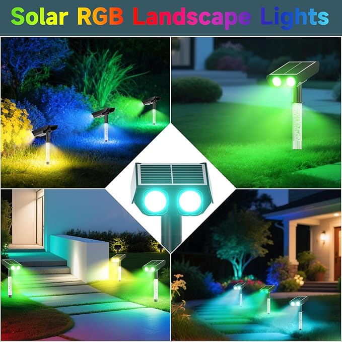 RGB Solar Spot Lights : 2 IN 1 Solar Lights Outdoor - Image 7