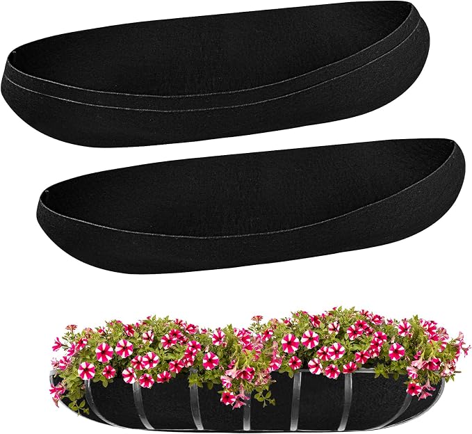 3PCS 36 Inch Planter Basket Liners Fabric Window Box Liners Felt Trough Planter by Emsiok