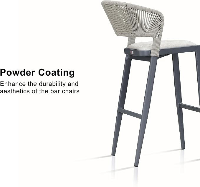 PURPLE LEAF Bar Stool Set of 2 Patio Bar Chairs - Image 7