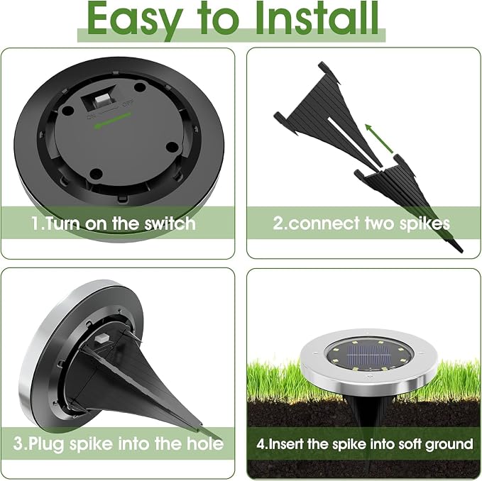 INCX Solar Lights Outdoor Waterproof, 16 Pack Solar Light - Image 5