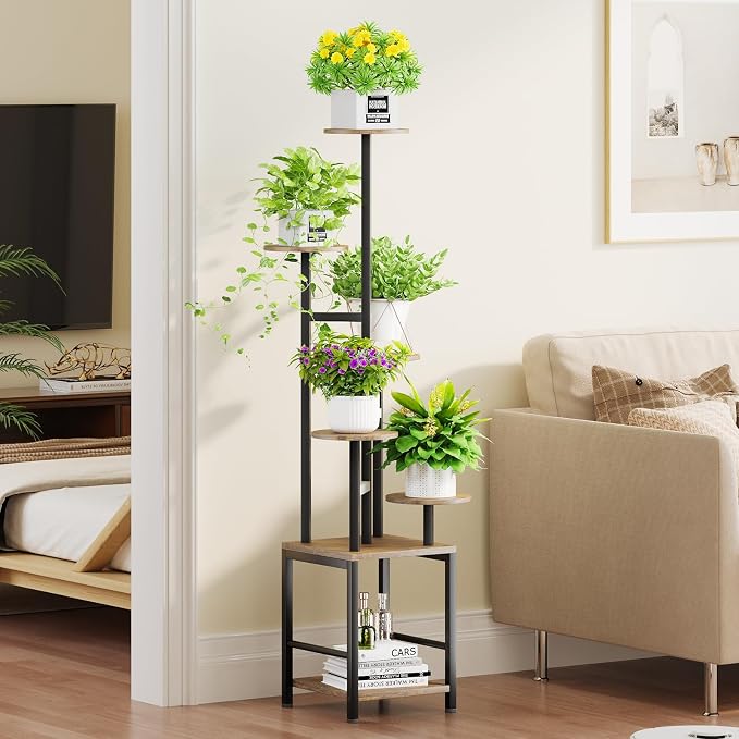Plant Stand Indoor with Grow Light, 6-Tiered Tall Plant Stand Indoor, Metal - Image 6